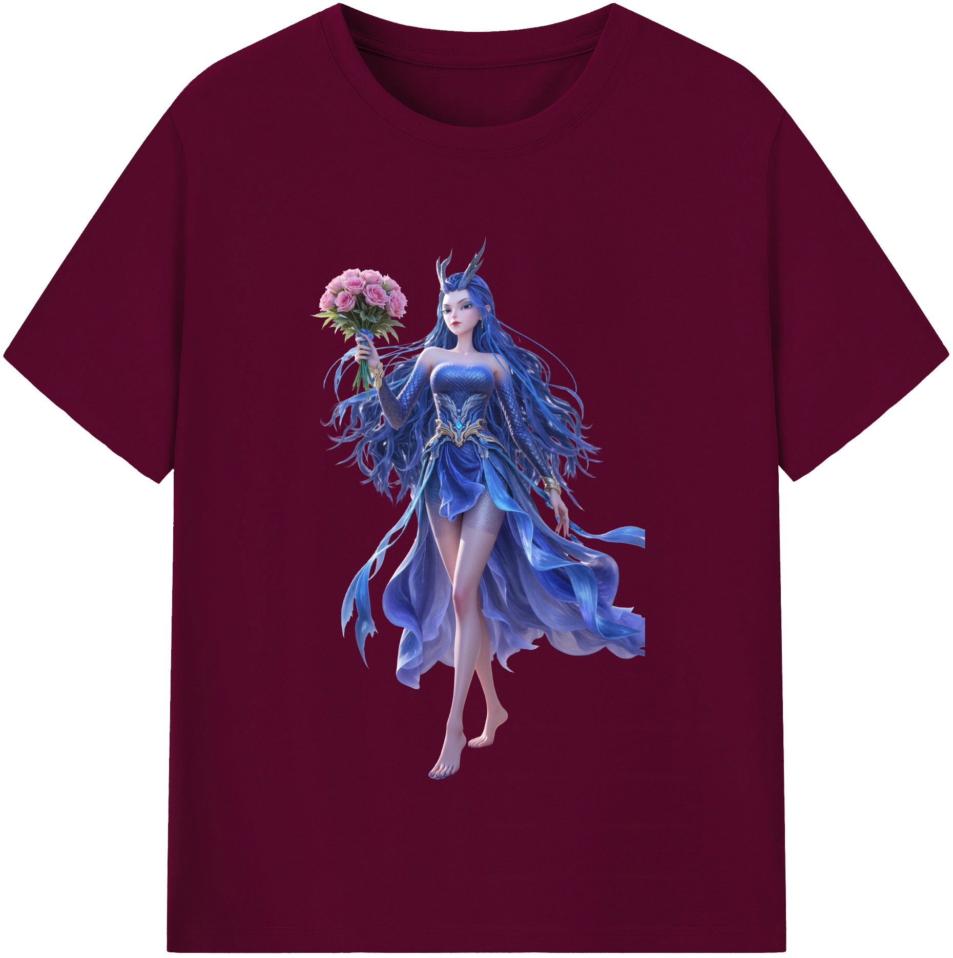 （画像用） Ne Zha 2 ナタ 魔童の大暴れ レディースカジュアルプリントTシャツ（綿100％）